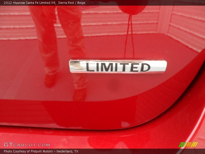 Sierra Red / Beige 2012 Hyundai Santa Fe Limited V6