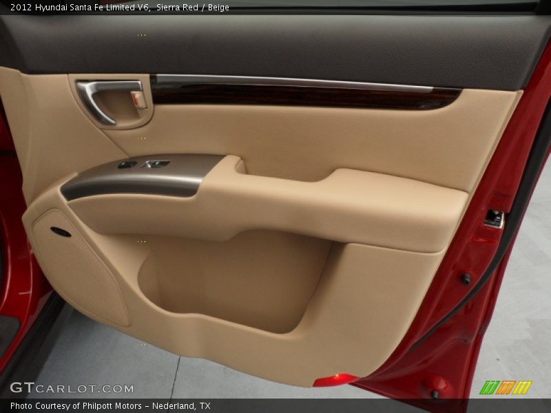 Sierra Red / Beige 2012 Hyundai Santa Fe Limited V6