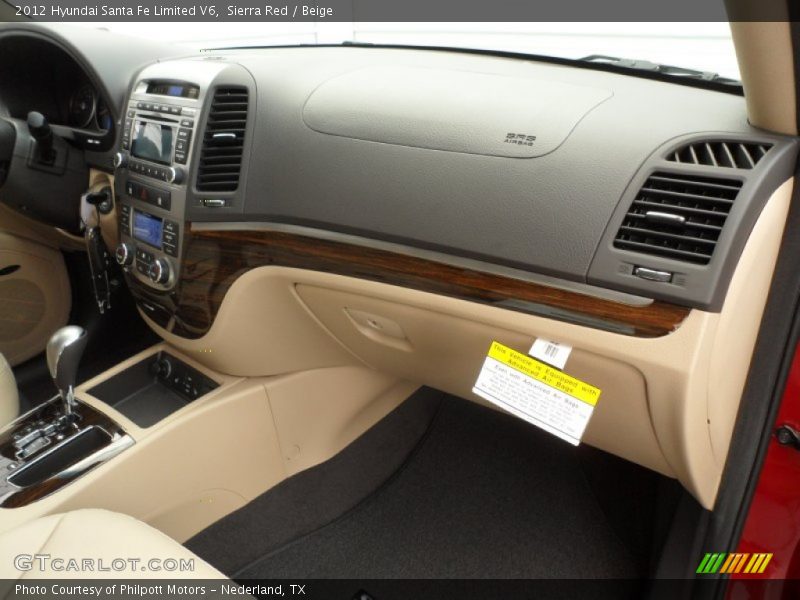 Sierra Red / Beige 2012 Hyundai Santa Fe Limited V6