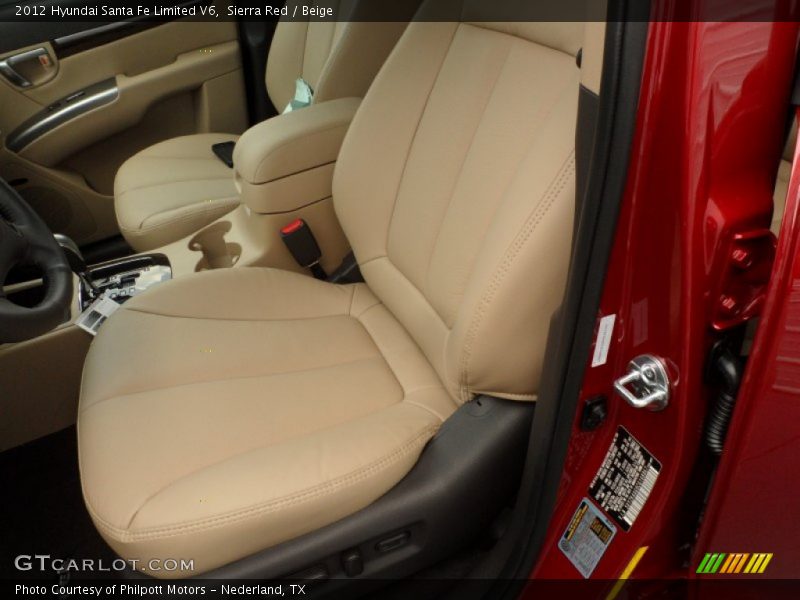 Sierra Red / Beige 2012 Hyundai Santa Fe Limited V6