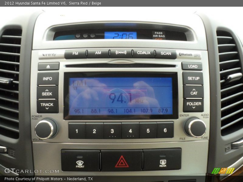 Sierra Red / Beige 2012 Hyundai Santa Fe Limited V6