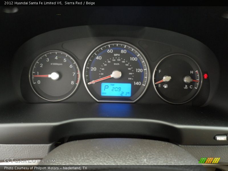 Sierra Red / Beige 2012 Hyundai Santa Fe Limited V6