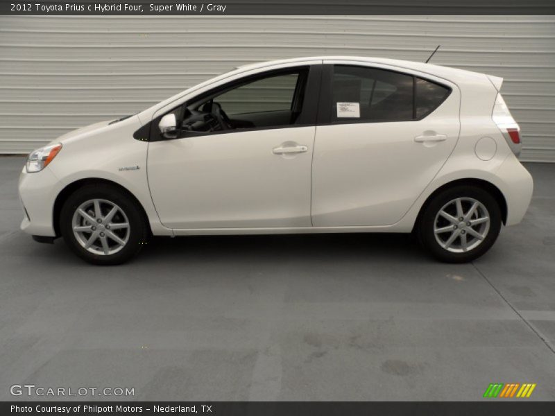 Super White / Gray 2012 Toyota Prius c Hybrid Four