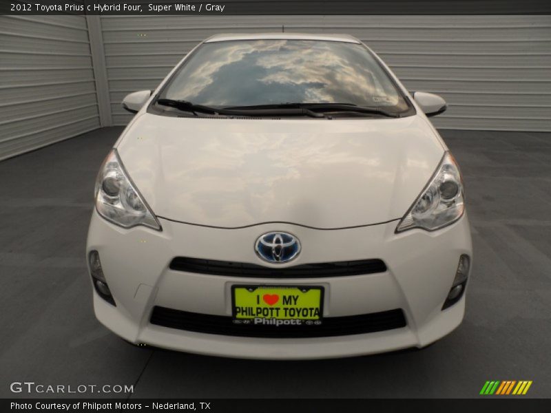 Super White / Gray 2012 Toyota Prius c Hybrid Four