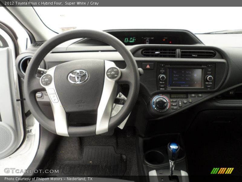 Super White / Gray 2012 Toyota Prius c Hybrid Four