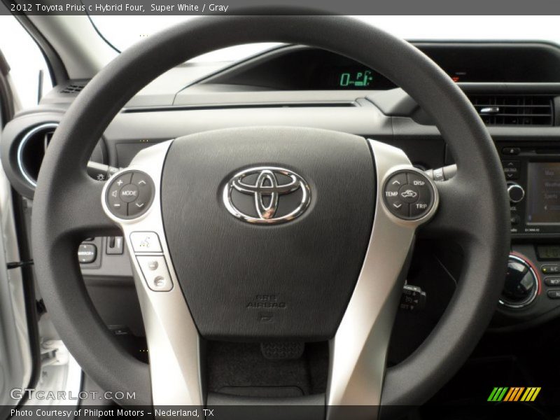 Super White / Gray 2012 Toyota Prius c Hybrid Four