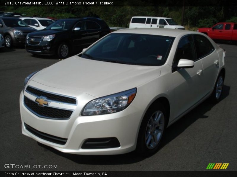 White Diamond Tricoat / Jet Black 2013 Chevrolet Malibu ECO