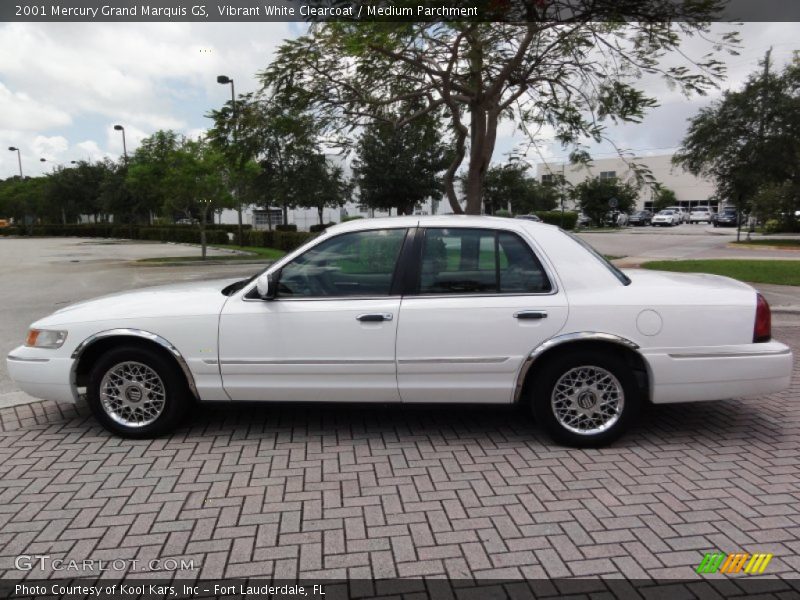 Vibrant White Clearcoat / Medium Parchment 2001 Mercury Grand Marquis GS