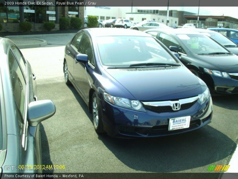 Royal Blue Pearl / Gray 2009 Honda Civic EX Sedan