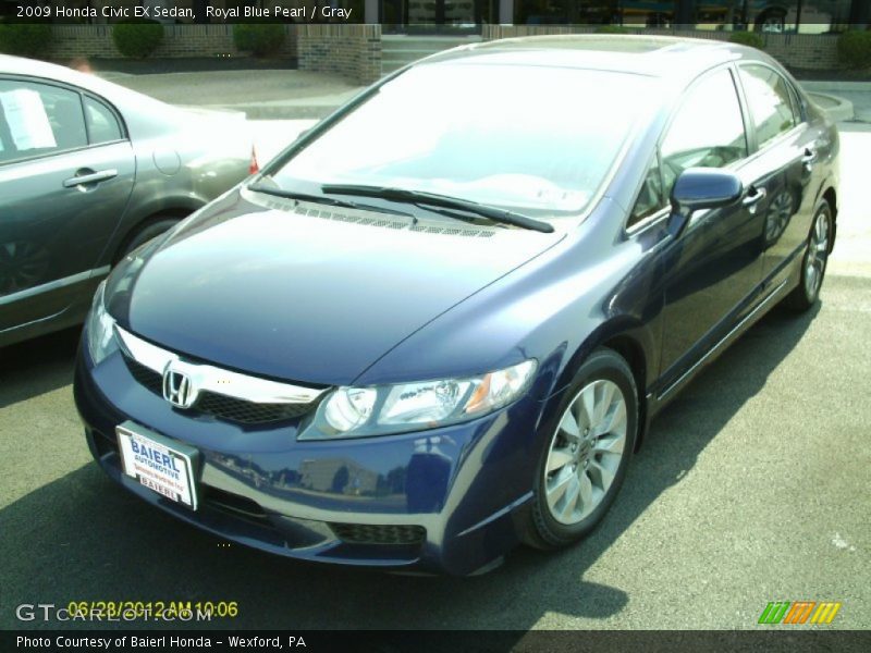 Royal Blue Pearl / Gray 2009 Honda Civic EX Sedan