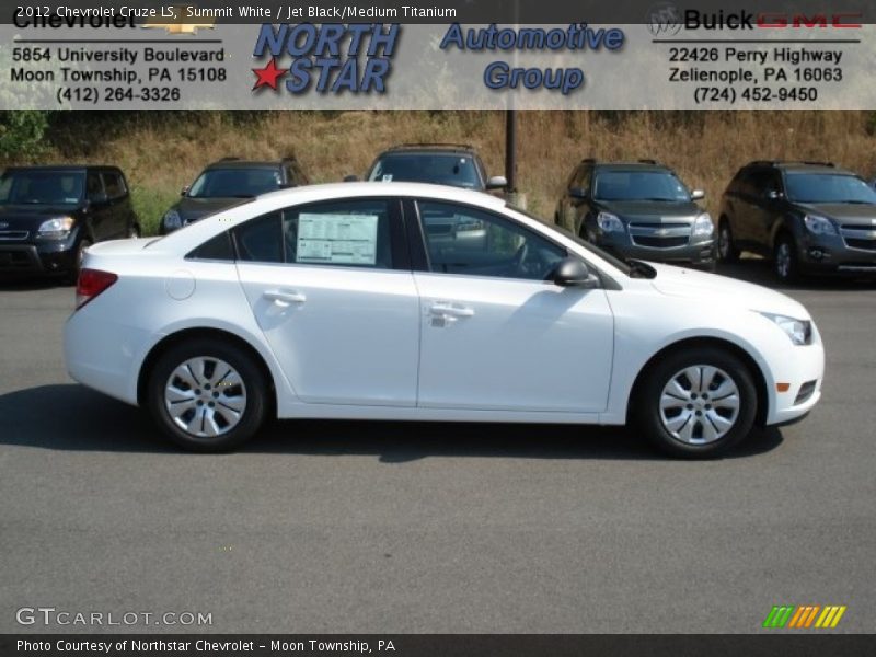 Summit White / Jet Black/Medium Titanium 2012 Chevrolet Cruze LS