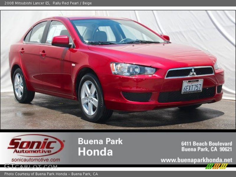 Rally Red Pearl / Beige 2008 Mitsubishi Lancer ES