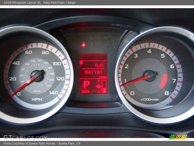 Rally Red Pearl / Beige 2008 Mitsubishi Lancer ES
