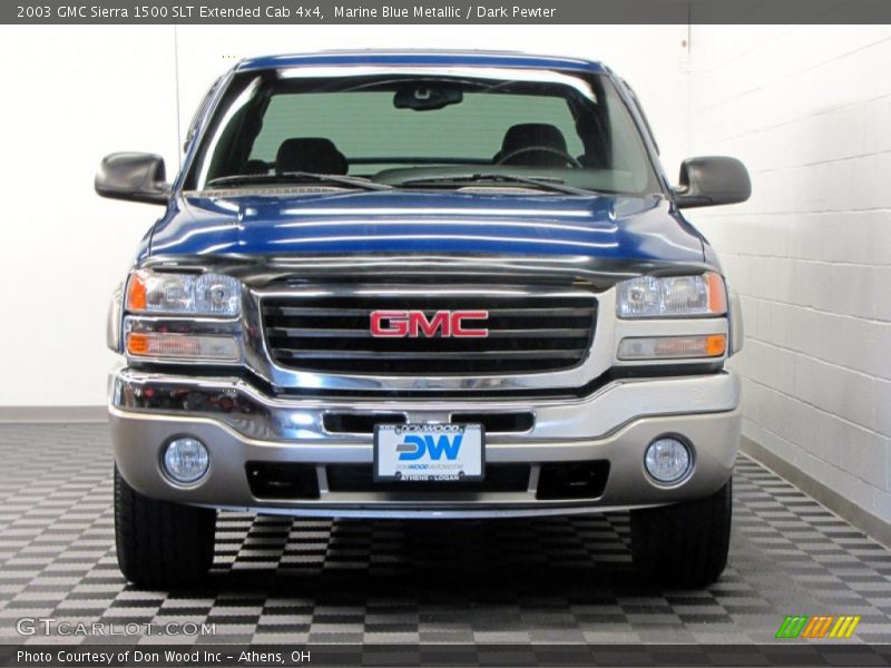 Marine Blue Metallic / Dark Pewter 2003 GMC Sierra 1500 SLT Extended Cab 4x4