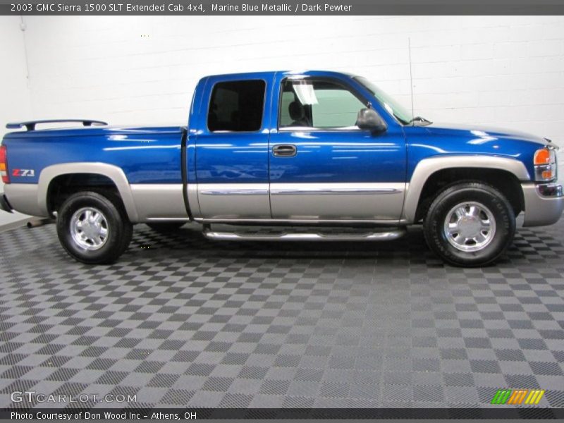 Marine Blue Metallic / Dark Pewter 2003 GMC Sierra 1500 SLT Extended Cab 4x4
