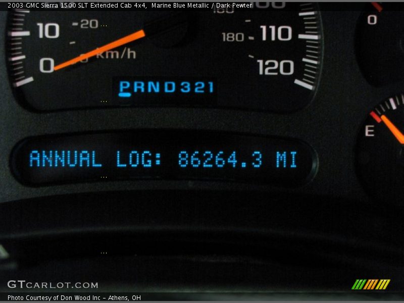 Marine Blue Metallic / Dark Pewter 2003 GMC Sierra 1500 SLT Extended Cab 4x4