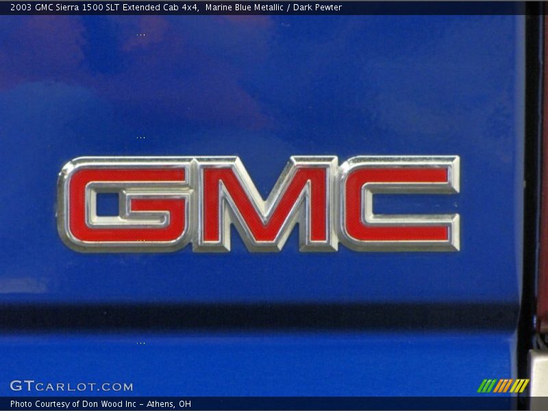 Marine Blue Metallic / Dark Pewter 2003 GMC Sierra 1500 SLT Extended Cab 4x4