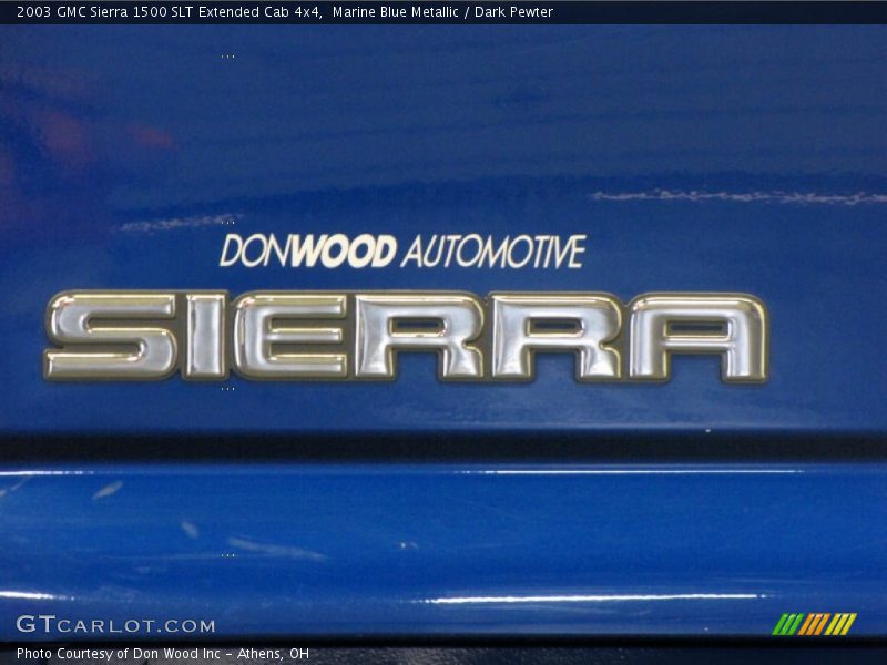 Marine Blue Metallic / Dark Pewter 2003 GMC Sierra 1500 SLT Extended Cab 4x4