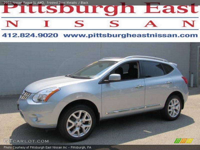 Frosted Steel Metallic / Black 2011 Nissan Rogue SL AWD
