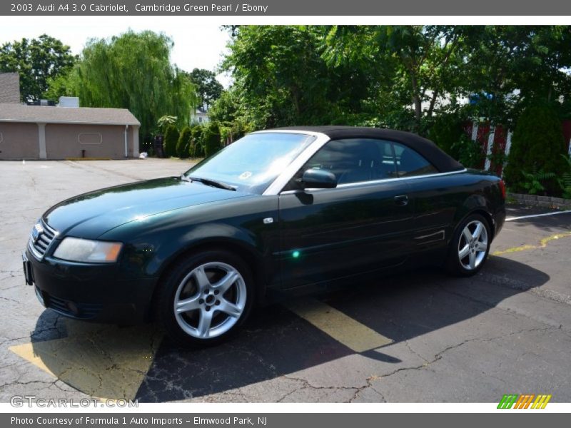 Cambridge Green Pearl / Ebony 2003 Audi A4 3.0 Cabriolet