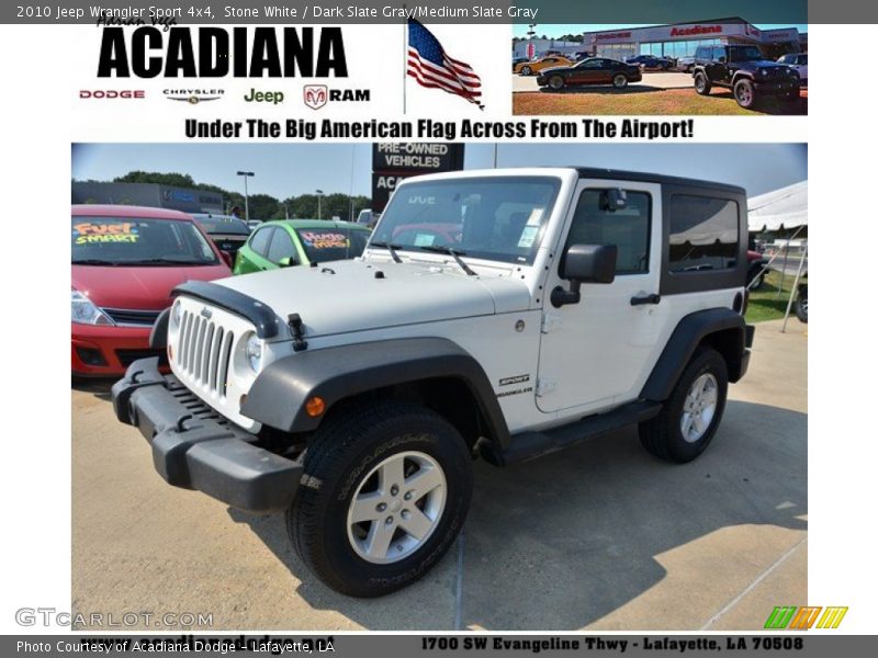 Stone White / Dark Slate Gray/Medium Slate Gray 2010 Jeep Wrangler Sport 4x4