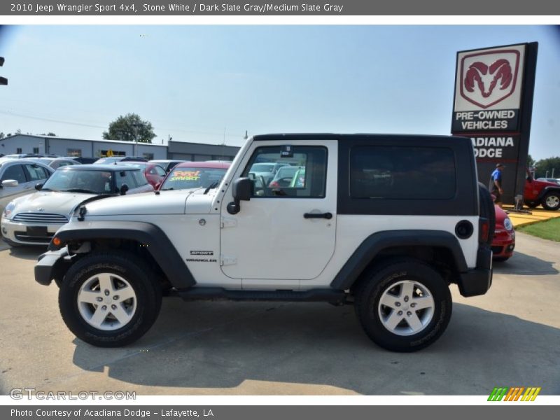 Stone White / Dark Slate Gray/Medium Slate Gray 2010 Jeep Wrangler Sport 4x4