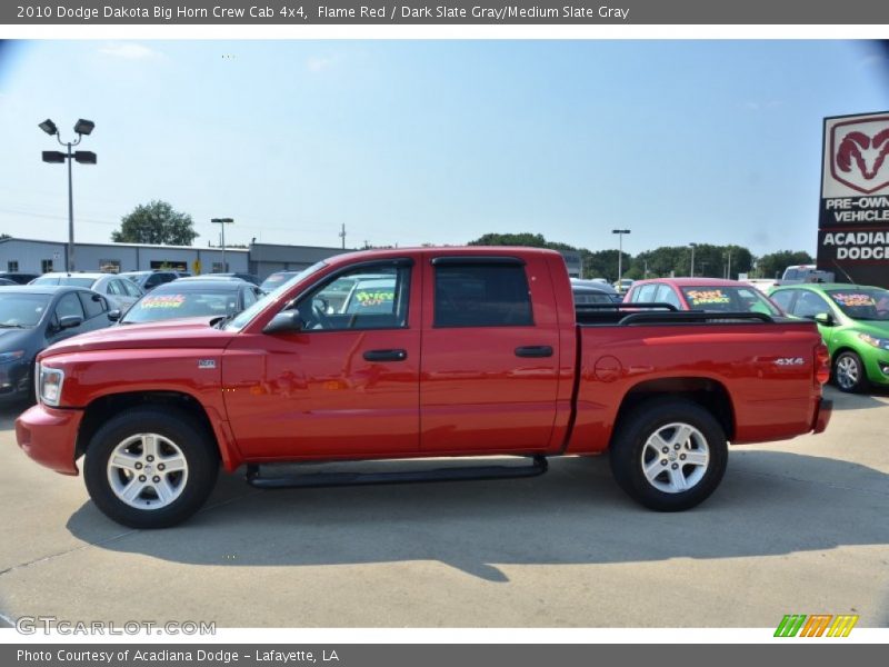 Flame Red / Dark Slate Gray/Medium Slate Gray 2010 Dodge Dakota Big Horn Crew Cab 4x4