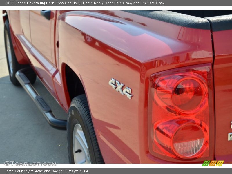 Flame Red / Dark Slate Gray/Medium Slate Gray 2010 Dodge Dakota Big Horn Crew Cab 4x4