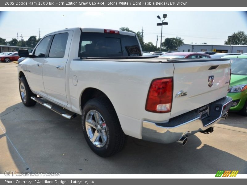 Stone White / Light Pebble Beige/Bark Brown 2009 Dodge Ram 1500 Big Horn Edition Crew Cab 4x4