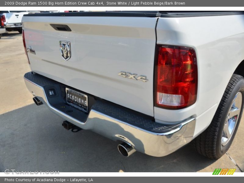Stone White / Light Pebble Beige/Bark Brown 2009 Dodge Ram 1500 Big Horn Edition Crew Cab 4x4