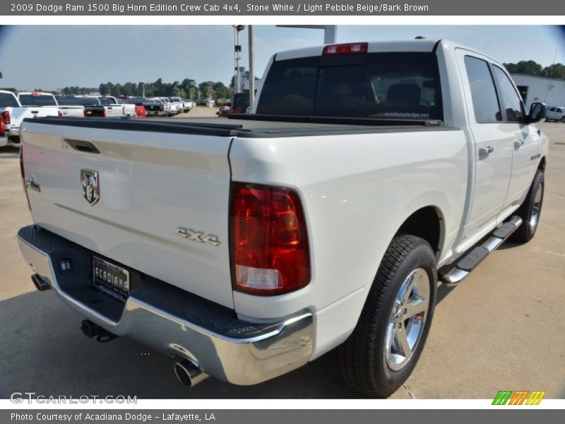 Stone White / Light Pebble Beige/Bark Brown 2009 Dodge Ram 1500 Big Horn Edition Crew Cab 4x4