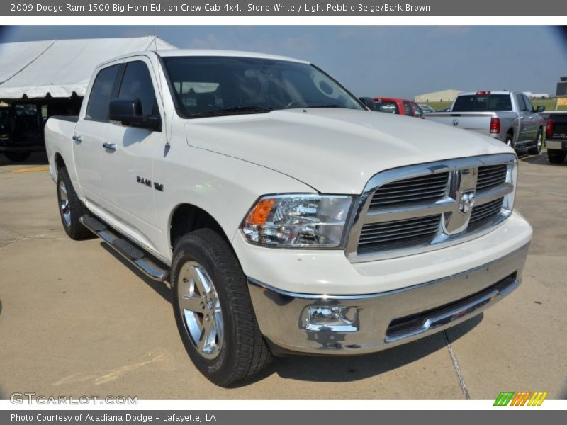 Stone White / Light Pebble Beige/Bark Brown 2009 Dodge Ram 1500 Big Horn Edition Crew Cab 4x4