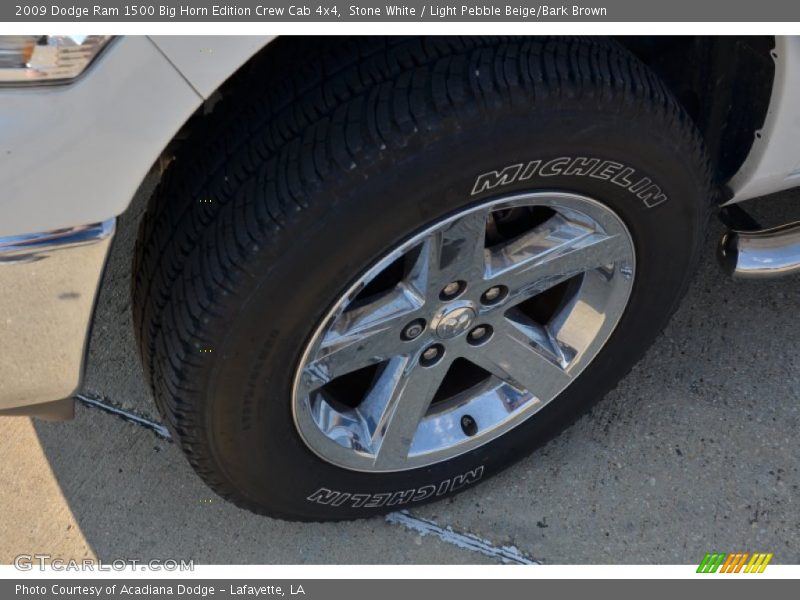Stone White / Light Pebble Beige/Bark Brown 2009 Dodge Ram 1500 Big Horn Edition Crew Cab 4x4