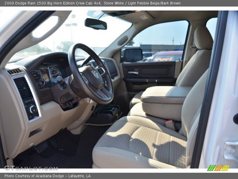 Stone White / Light Pebble Beige/Bark Brown 2009 Dodge Ram 1500 Big Horn Edition Crew Cab 4x4