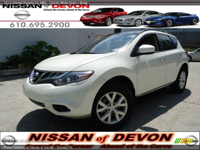 Glacier White Pearl / Beige 2011 Nissan Murano SV AWD