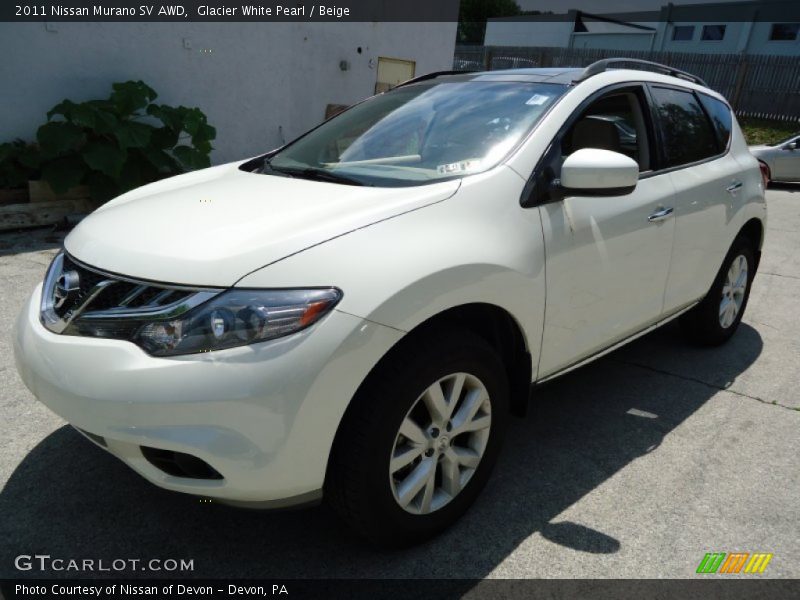 Glacier White Pearl / Beige 2011 Nissan Murano SV AWD
