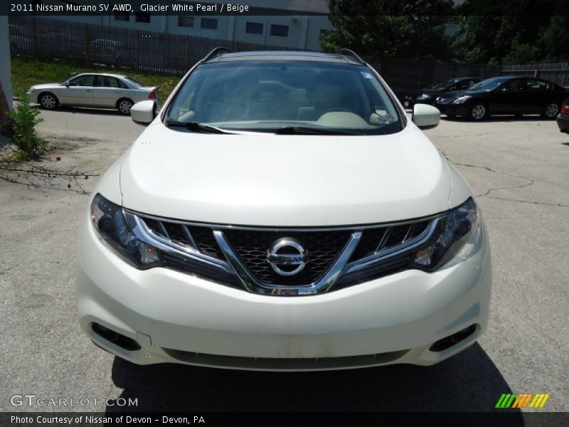 Glacier White Pearl / Beige 2011 Nissan Murano SV AWD