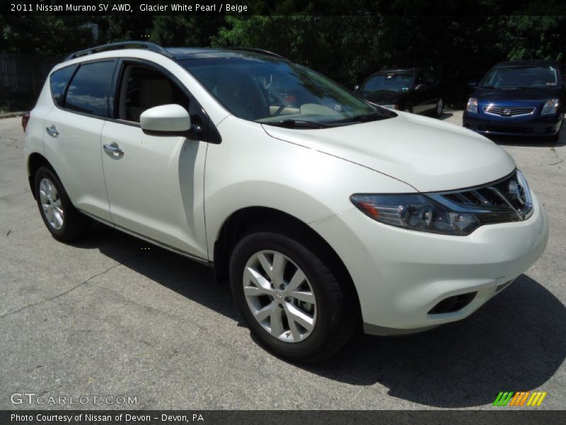 Glacier White Pearl / Beige 2011 Nissan Murano SV AWD