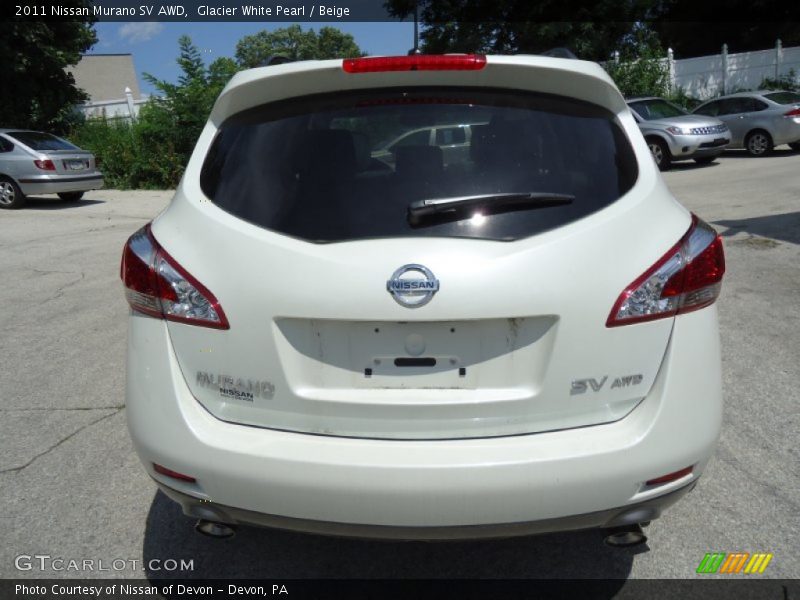 Glacier White Pearl / Beige 2011 Nissan Murano SV AWD