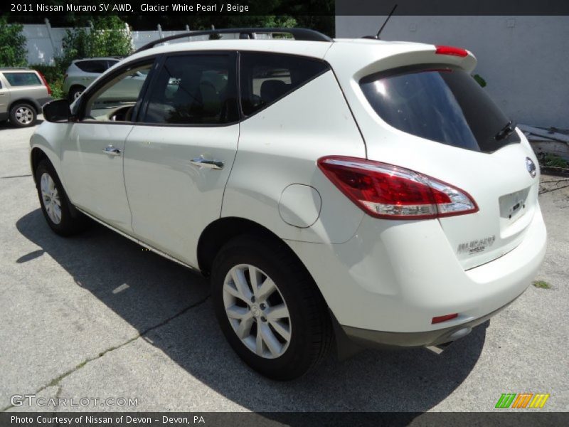 Glacier White Pearl / Beige 2011 Nissan Murano SV AWD