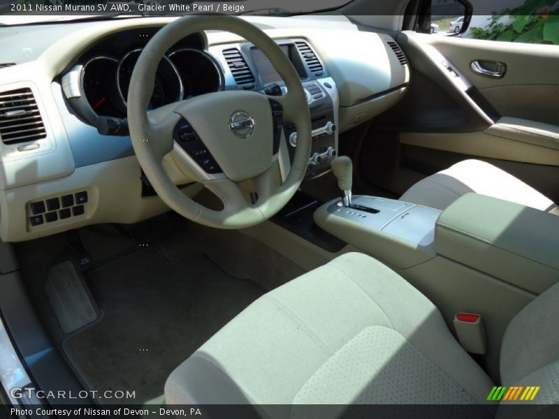 Glacier White Pearl / Beige 2011 Nissan Murano SV AWD