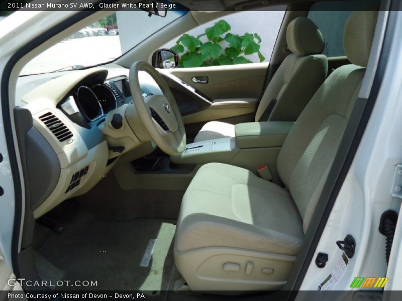 Glacier White Pearl / Beige 2011 Nissan Murano SV AWD