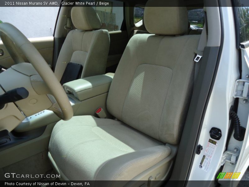 Glacier White Pearl / Beige 2011 Nissan Murano SV AWD