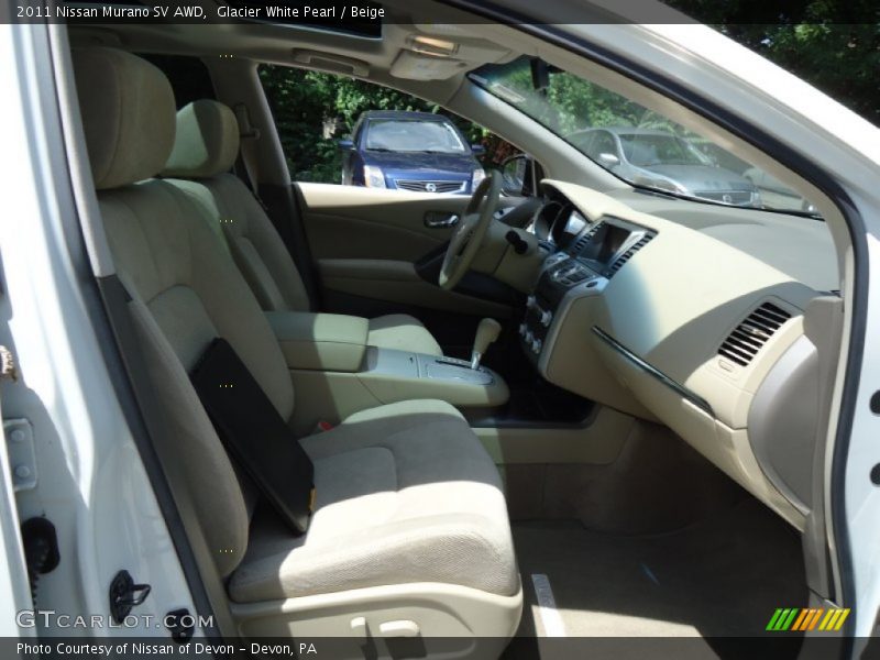 Glacier White Pearl / Beige 2011 Nissan Murano SV AWD