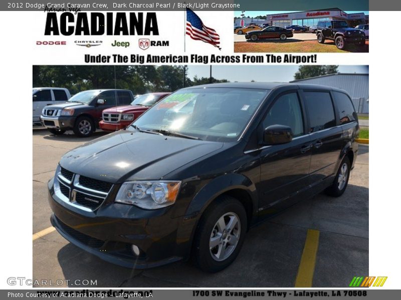 Dark Charcoal Pearl / Black/Light Graystone 2012 Dodge Grand Caravan Crew