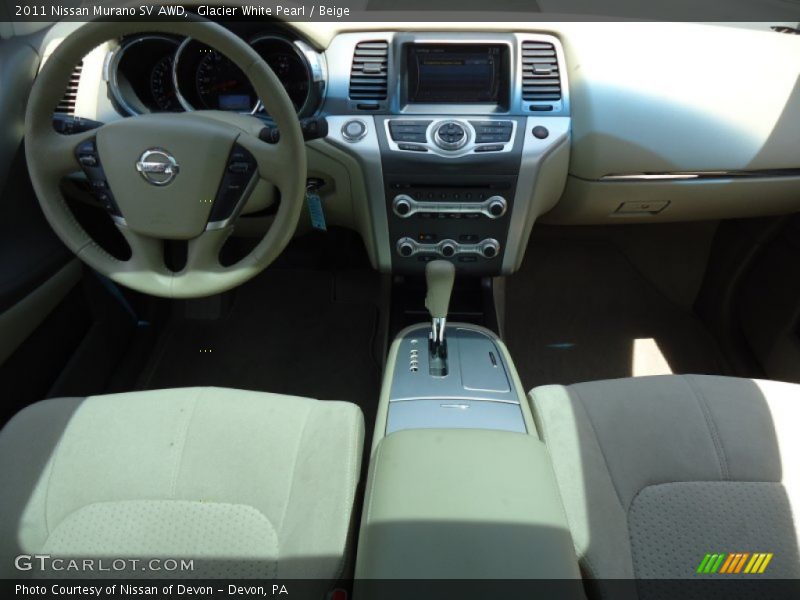 Glacier White Pearl / Beige 2011 Nissan Murano SV AWD