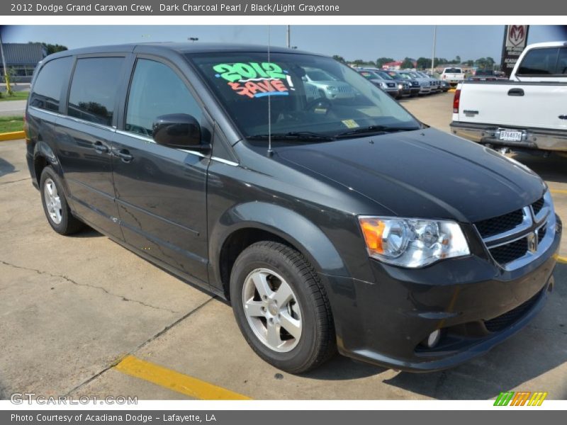 Dark Charcoal Pearl / Black/Light Graystone 2012 Dodge Grand Caravan Crew