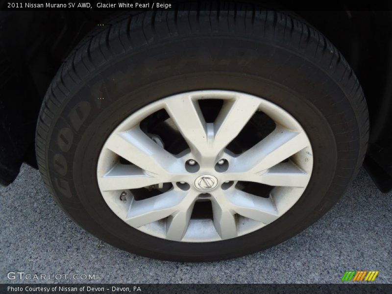 Glacier White Pearl / Beige 2011 Nissan Murano SV AWD