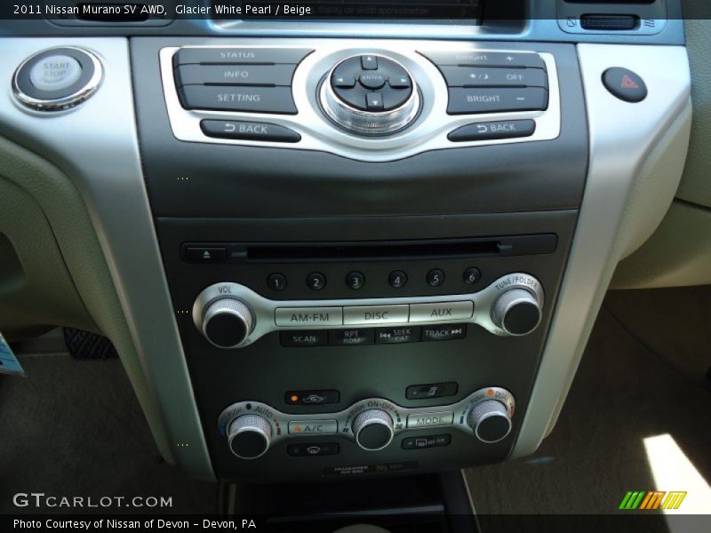 Glacier White Pearl / Beige 2011 Nissan Murano SV AWD