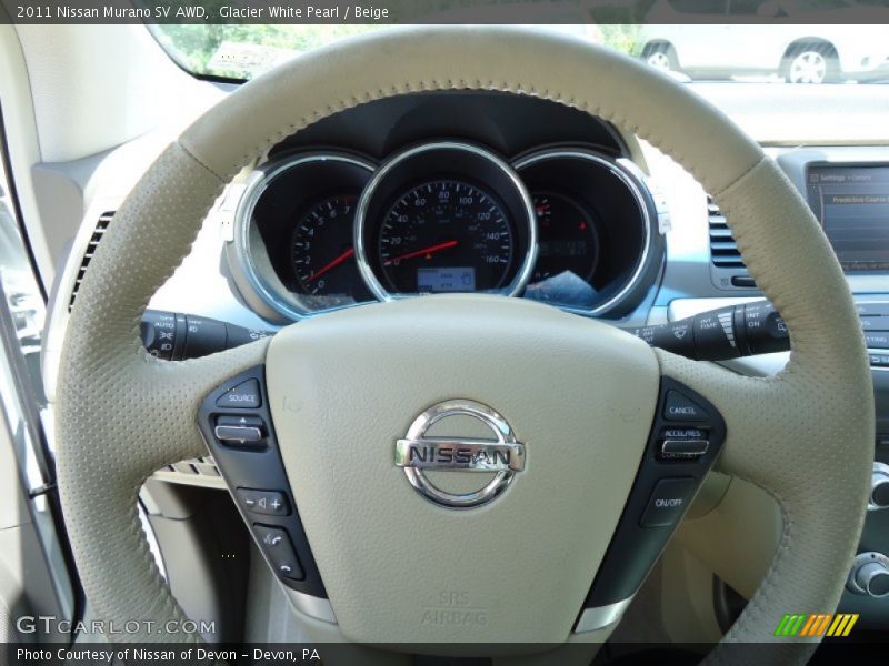 Glacier White Pearl / Beige 2011 Nissan Murano SV AWD